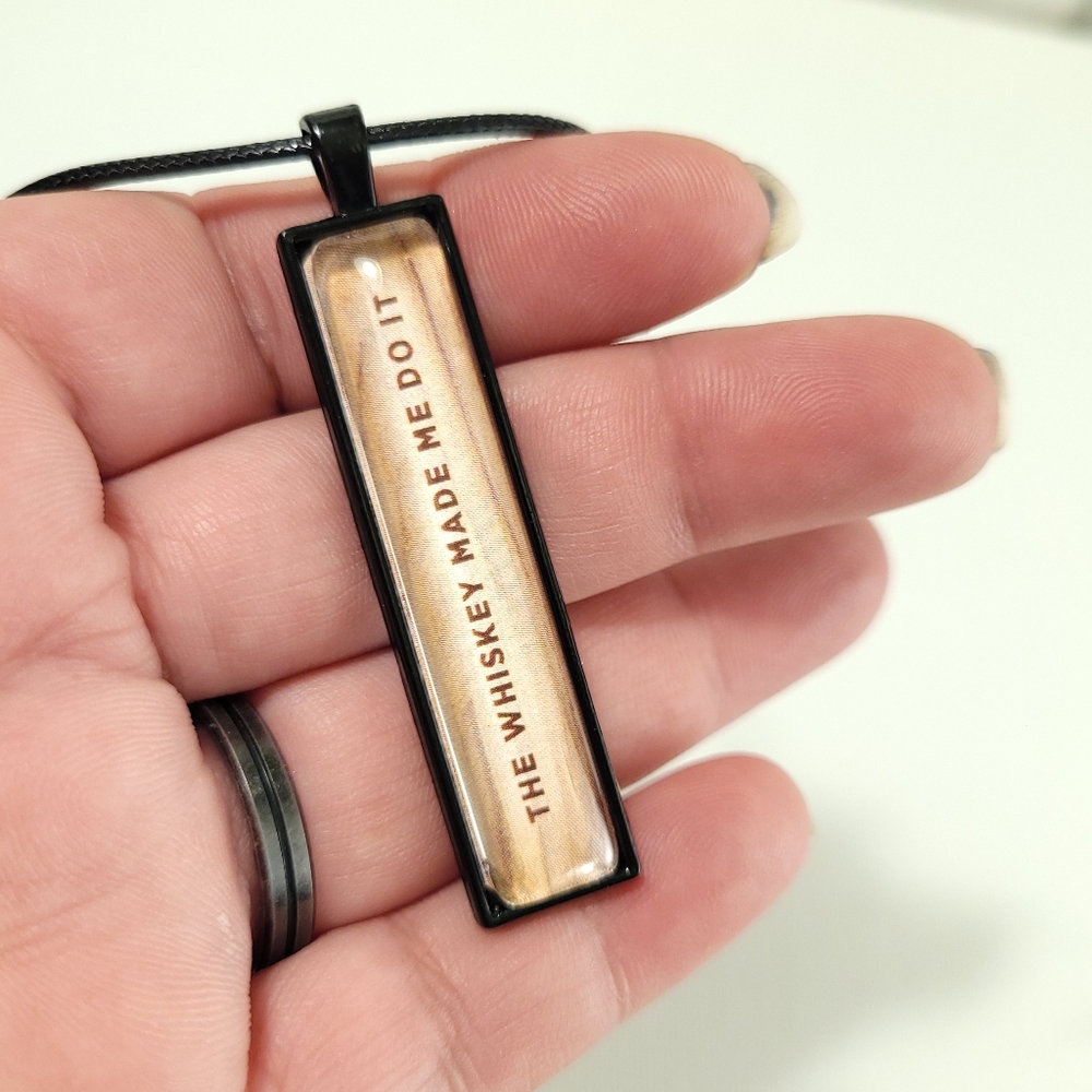 WHISKEY MADE ME DO IT Vertical Pendant Necklace - Picture 2 of 9
